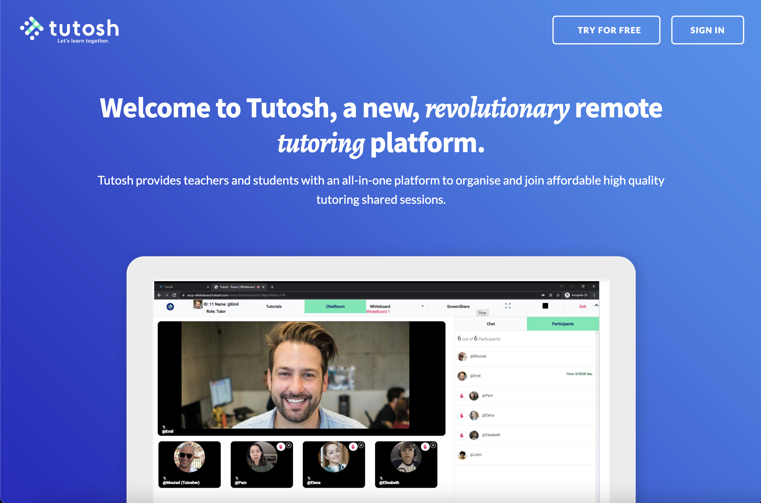 Tutosh E-Learning Platform