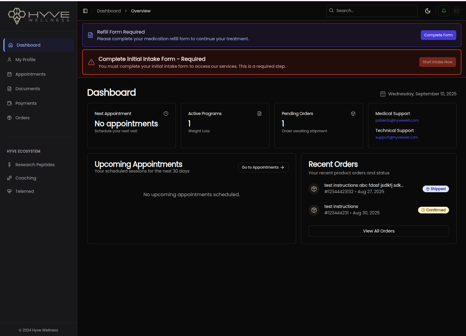 Wellness Platform Dashboard